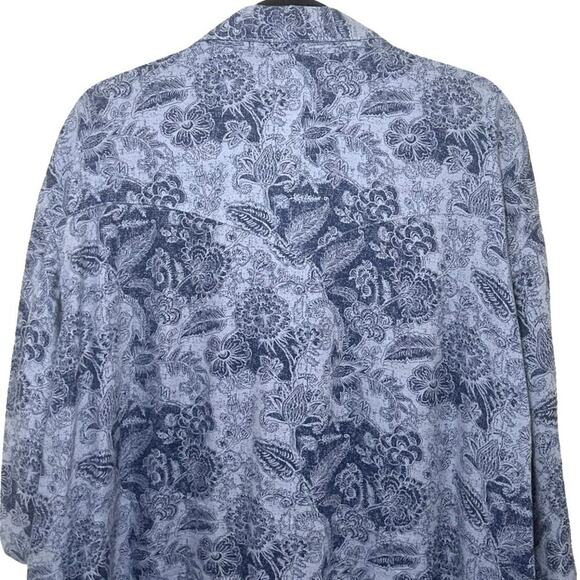 Wrangler Men’s Coconut Cowboy Snap Button Camp Shirt Blue Size XXL TTG - Picture 8 of 10